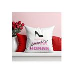giftkonsept Power Woman Baskılı Hediyelik Elyaf Saten Dekoratif Yastık 28x28 cm, QBY1376