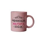 giftkonsept Prensesler Mayısta Doğar Baskılı Doğum Günü Özel Gün Hediyelik Pembe Kupa Bardak, QBMPM5993