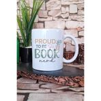 giftkonsept Proud To Be Book Nerd Baskılı Kitap İneği Gururu Hediyelik Baskılı Çay Kahve Sunum Kupa Bardak, QBM5442