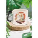 giftkonsept Ramen Tiger 2 Baskılı Japon Noodle Kaplan Anime Çizimi Doğum Günü Hediye Siyah Kulplu Kupa Bardak, QBT5312
