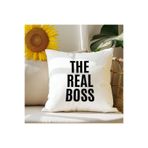 giftkonsept Real Patron Eş Sevgili Baskılı Romantik Hediyelik Elyaf Saten Dekoratif Yastık 28x28 cm, QBY1338