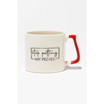 giftkonsept Stop Petting My Peeves Sarkastik Arkadaşa Sevgiliye Doğum Günü Hediye Kırmızı Kulplu Kupa Bardak, QBT5106