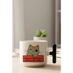 giftkonsept Tadilat Nedeniyle Kapalıyım Cınım Yazı Baskılı Eğlenceli Hediyelik T Kulplu Latte Fincanı