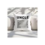 giftkonsept Uncle Nutrition Facts Baskılı Dayı Amca Hediyelik Elyaf Dolgulu Dekoratif Yastık, QBY1086