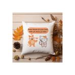 giftkonsept Unutma Çok Seversen Baskılı Komik Hediyelik Elyaf Dolgulu Saten Dekoratif Yastık 28x28 cm, QBY1198