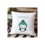 giftkonsept Whats Up Baskılı Komik Hediyelik Elyaf Saten Dekoratif Yastık, QBY1380