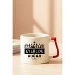 giftkonsept Yıldızlı Efsaneler Eylülde Doğar Baskılı Doğum Günü Hediyelik Siyah/Kırmızı Kulplu Kupa Bardak, QBLK8260