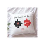 giftkonsept You Complete Me Yapboz Eş Sevgili Baskılı Elyaf Dolgulu Hediyelik Yastık