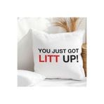 giftkonsept You Just Got Litt Up Baskılı Suits Hediyelik Elyaf Dolgulu Dekoratif Yastık 28x28 cm, QBY1091