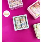 Giftmoda 12'li Yaldızlı Çiçek Desenli Kağıt Bant Seti - --
