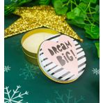giftmoda Dream Big Tasarımlı Kokulu Teneke Mum (Beyaz)