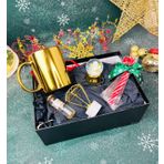 giftmoda Gold Kupa Dilek Şişesi Mini Elmas Lamba Baston Şeker Ve Altınyaldızlı Melek Kar Küresi Yılbaşı Seti