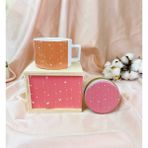 Giftmoda Işıltılı Kalp Kokulu Teneke Mum ve Kutulu Kupa Set - Renkli