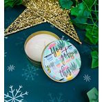 giftmoda Kaktüs Motto Tasarımlı Kokulu Teneke Mum (Beyaz)