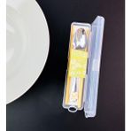 Giftmoda Kutulu Chopstick ve Kaşık Set - Gümüş - Beyaz