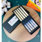 giftmoda Mavi Çiçek Desenli Chopstick 5'li Set
