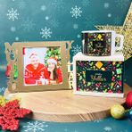 giftmoda Mutlu Yıllar Fotoğraf Standlı Mdf Çerçeve Gold Ve Mutlu Yıllar Tasarımlı Kutulu Kupa Hediye Seti