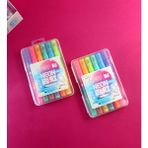 Giftmoda Neon Renkli Çift Taraflı Fosforlu Kalem Seti – 6 Renk - Karışık Renkler