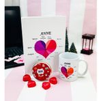 giftmoda Süper Anne Tasarımlı Kupa Kalp Çikolata Ve Sert Kapaklı Defter