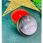 giftmoda Work Hard Dream Tasarımlı Kokulu Teneke Mum (Beyaz)