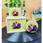 giftmoda Yoga Girl Tasarımlı Kokulu Teneke Mum Ve Kutulu Kupa Hediye Seti