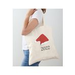 GİFTORA 2022 Happy New Year Tasarımlı Ham Bez Omuz Çantası