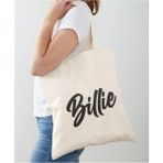 GİFTORA Bilie Eilish Baskılı Ham Bez Omuz Çantası