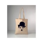 GİFTORA Charlie Chaplin Baskılı Ham Bez Omuz Çantası