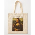 GİFTORA Da Vinci - Mona Lisa Tablosu Ham Bez Omuz Çantası