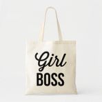 Giftora Girl Boss Baskılı Ham Bez Omuz Çantası