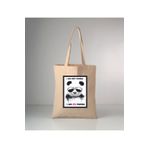 GİFTORA Hayvanlarımız Cix PANDA baskılı ham bez omuz çantası 35x40 cm