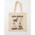 GİFTORA Less People More Cats Ham Bez Omuz Çantası