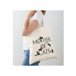 GİFTORA Mother Of Cats Baskılı Ham Bez Çanta