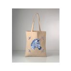 GİFTORA Özel Seri Delft blue Zebra baskılı ham bez omuz çantası