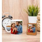 Giftstime Kişiye Özel Fotoğraflı Beyaz Kupa ve Çerçeve