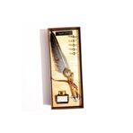 gifttime Kişiye Özel Retro Tüylü Divit Kalem Seti - Özel Kutulu Yazı Kalemi ve Mürekkep Seti