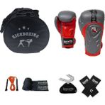 Gifttoom, Kıck Boks Sporcu Çantalı Antrenman Seti Boxing, Dragon Tepito Boks Eldiveni ve Ekipmanı - 10 oz - Gri