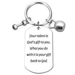 GiftYou Spor Salonu Severler, Antrenörler, Eğitmenler, Eğitmenler için Canlandırıcı Sözlerle Halter ve Kettlebell İçeren Fitness Anahtarlık, Gümüş, M