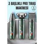 GIGA 3 Başlıklı Profesyonel Saç ve Sakal Bakım Seti Vücut, Burun ve Kulak Tüy Alma - Renkli