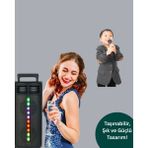 GIGA Şarjlı Işıklı Bluetooth Hoparlör | Usb, Aux, Tf Kart ve Radyo Destekli - Renkli