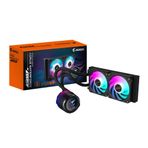 GIGABYTE AORUS WATERFORCE X II 240 Manyetik Kilitleme Mekanizmalı Fan, 60 x 60mm Full Color LCD Ekran, Profesyonal Gaming Sıvı CPU Soğutucu