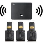 Gigaset 3 Dahili Dect Telsiz Kablosuz Telefon Santrali Siyah