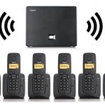 Gigaset 6 Dahili Dect Telsiz Kablosuz Telefon Santrali Siyah