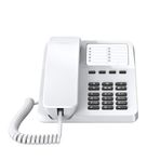 Gigaset DESK 400 - Elastik kablolu kablolu telefon - 10 kısa seçim girişi için yer - seçim tekrarlama - işitme cihazı uyumlu - MFV veya darbe seçimi ayarlanabilir, beyaz