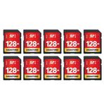 Gıgastone 128 Gb Sdxc Hafıza Kartı Paketi 10'Lu, Uhs-I U1 Sınıf 10, Canon Olympus Pc Dijital Fotoğraf Makineleri İçin 80 Mb/S'ye Kadar