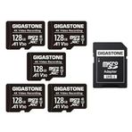Gıgastone 128Gb Microsdxc Hafıza Kartı Paketi 5'Li + Aksiyon Kamerası, Gopro, Drone Ve Tablet İçin Sd Adaptörü, 85 Mb/S'ye Kadar, Full Hd Video Kayıt, Mikro Sd Kart Uhs-I Sınıf 10 U1