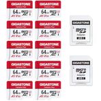 Gıgastone 64 Gb Microsdxc Hafıza Kartı Paketi 10 + Sd Adaptör, Camera Plus, 95 Mb/S'ye Kadar, Aksiyon Kamerası Drone İçin, Tablet, Full Hd Video Kaydı, A1 V30 U3 Mikro Sd Kart Uhs-I