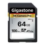 Gigastone 64GB SD Kart V30 SDXC Hafıza Kartı Yüksek Hızlı 4K Ultra HD UHD Video Canon Nikon Sony Pentax Kodak Olympus Panasonic Dijital Kamera ile Uyumlu
