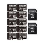 Gigastone Gıgastone 128 GB Microsdxc Hafıza Kartı Paketi, 10 + Sd Adaptör, Aksiyon Kamerası, Gopro, Drone ve Tablet Için, 85 Mb/s'ye Kadar, Full Hd Video Kaydı, Mikro Sd Kart Uhs-I Sınıf 10 U1