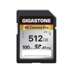 Gigastone Gıgastone 512 GB Sdxc Hafıza Kartı, 4K Camera Pro, 100 Mb/s'ye Kadar, Canon Sony Nikon Olympus Dijital Kameralarla Video Kayıtları Için, A1 V30 Uhs-I U3 Sınıf 10